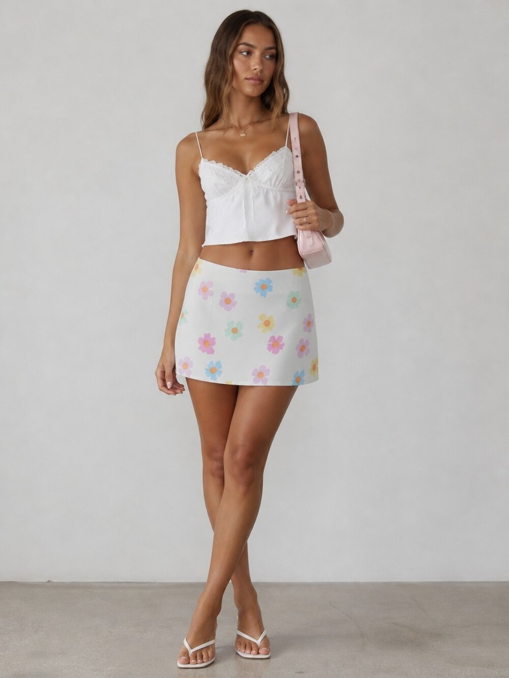 Princess Polly Floral Mini Skirt Y2K Soft Girl Cottagecore Summer Size 2